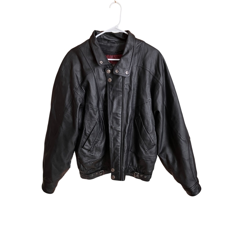 Wilsons Leather Experts Mens Black Thinsulate Bomber Jacket‎ Vintage Medium